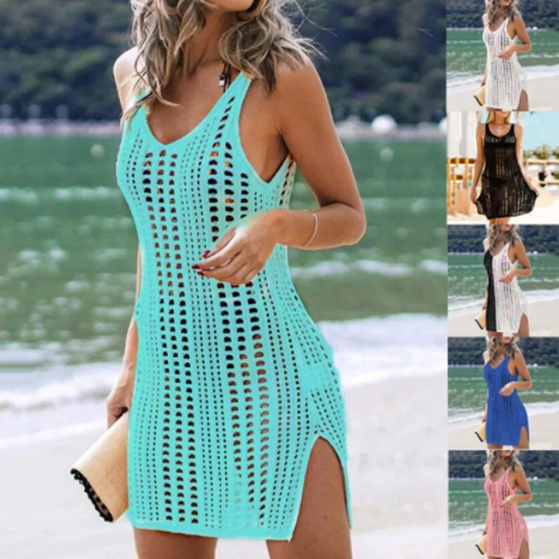 Summer Sexy Hollow Out Dress V Neck Sleeveless Mini Dress Ladies Split Solid Color Dresses 6 Styles
Summer Sexy Hollow Out Dress V Neck Sleeveless Mini Dress Ladies Split Solid Color Dresses 6 Styles