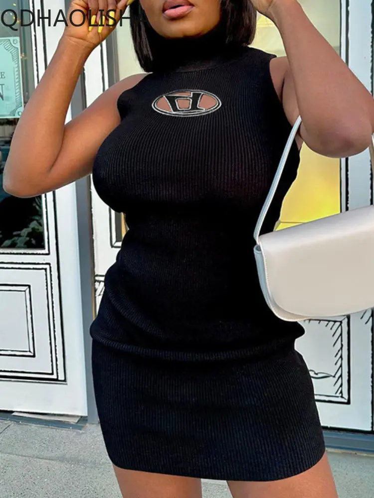 Women's Hip Wrap Skirt Trendy and Fashionable Sleeveless Hollowed Out Letter Women's Sexy Spicy Girl Slim Fitting Retro Dress 
Women's Hip Wrap Skirt Trendy and Fashionable Sleeveless Hollowed Out Letter Women's Sexy Spicy Girl Slim Fitting Retro Dress