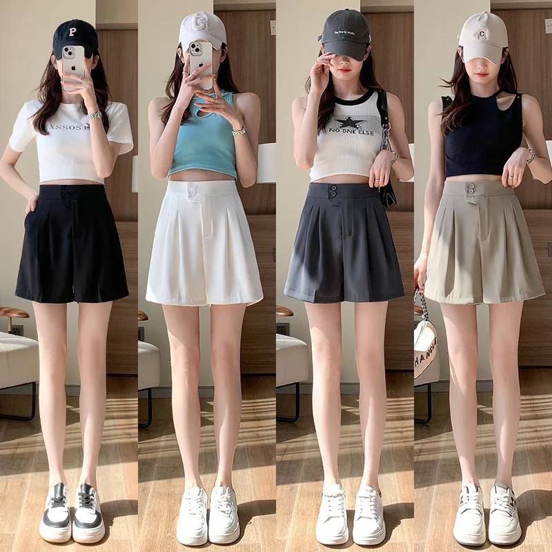 2023 Summer New Solid Color Casual Suit Shorts Women's Double Button High Waist Slim Wide Leg Hot Pants
2023 Summer New Solid Color Casual Suit Shorts Women's Double Button High Waist Slim Wide Leg Hot Pants