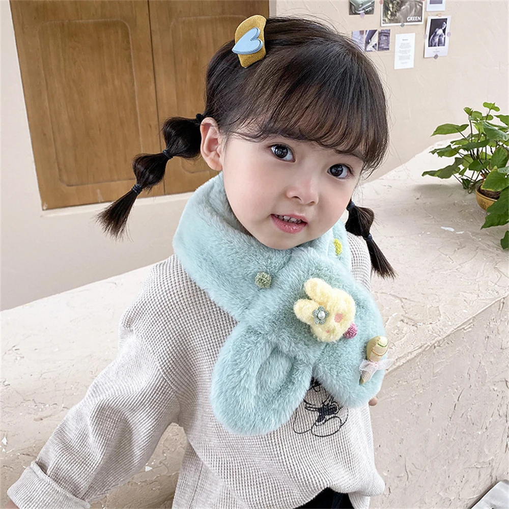 New winter plush cartoon Korean version of boys and girls warm neck imitation rabbit hair scarf YM0901
New winter plush cartoon Korean version of boys and girls warm neck imitation rabbit hair scarf YM0901