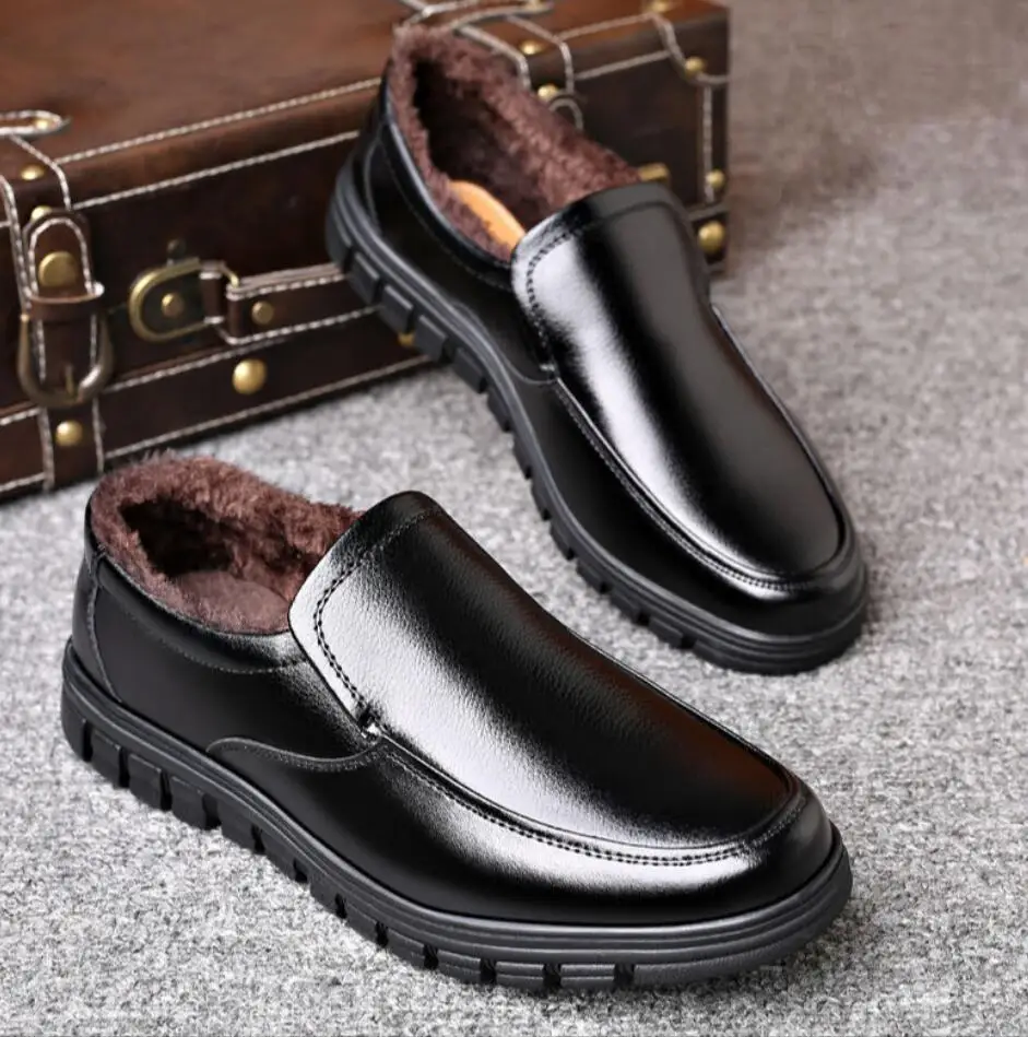 Brand Business Leather Shoes Genuine Leather Casual Boots For Men Flat Soft Walking Shoes Winter Outdoor Plush Warm Loafers
Brand Business Leather Shoes Genuine Leather Casual Boots For Men Flat Soft Walking Shoes Winter Outdoor Plush Warm Loafers