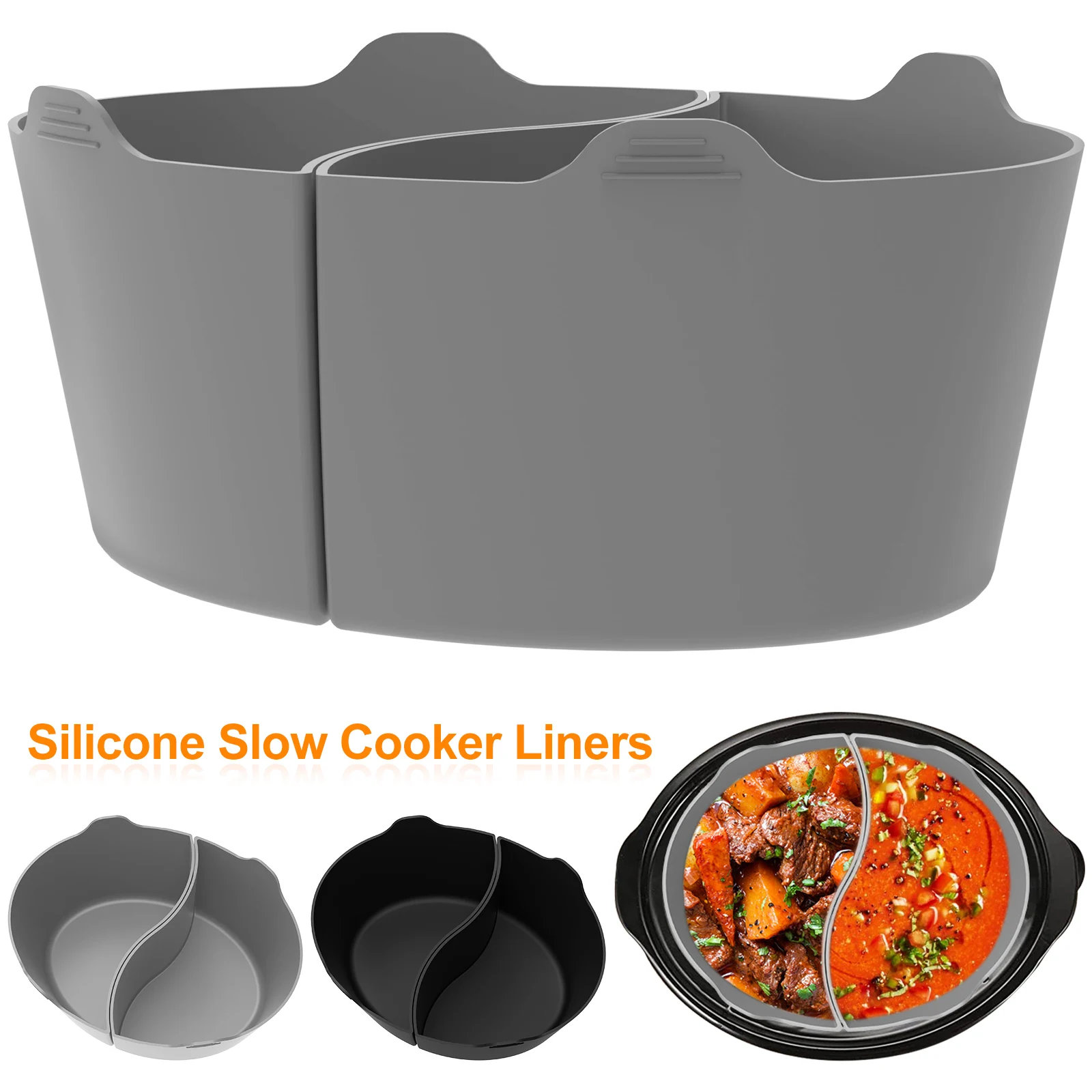 L 2Pcs Slow Cooker Divider Liner for 6 QT Pot Reusable Silicone Cooker Divider Insert Leakproof Silicone Slow Cooker Liner Heat
L 2Pcs Slow Cooker Divider Liner for 6 QT Pot Reusable Silicone Cooker Divider Insert Leakproof Silicone Slow Cooker Liner Heat