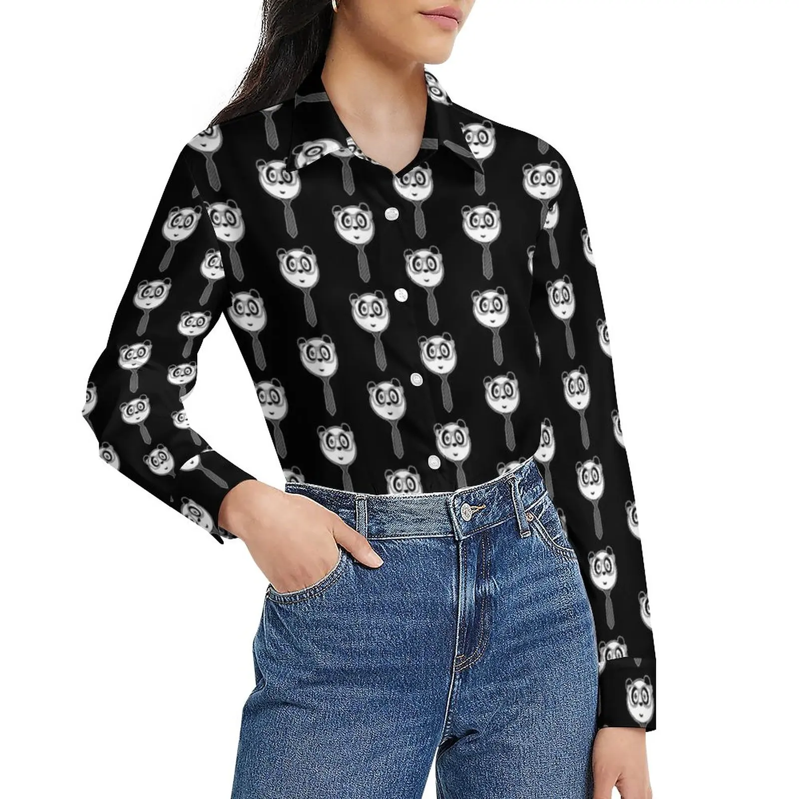 Panda Nerd Blouse Black and White Office Work Graphic Blouses Women Long Sleeve Street Wear Shirt Autumn Oversized Top
Panda Nerd Blouse Black and White Office Work Graphic Blouses Women Long Sleeve Street Wear Shirt Autumn Oversized Top