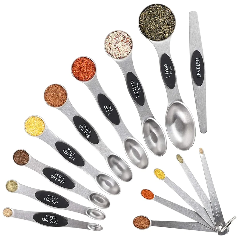 Measuring Spoons Set,Double Sided Magnetic Measuring Spoon,1 Leveler,5Mini Measuring Spoons,For Dry,Liquid Ingredients
Measuring Spoons Set,Double Sided Magnetic Measuring Spoon,1 Leveler,5Mini Measuring Spoons,For Dry,Liquid Ingredients