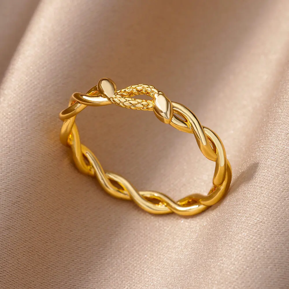 Cute Two Snake Rings For Women Girls Gold Color Stainless Steel Serpentine Intertwined Ring Aesthetic Jewelry Wedding Gifts
Cute Two Snake Rings For Women Girls Gold Color Stainless Steel Serpentine Intertwined Ring Aesthetic Jewelry Wedding Gifts