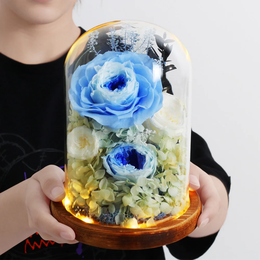 Natural Flower Eternal Rose in a Glass Dome Decor For Wedding Woman's Gift Mother's Day Gift home decore
Natural Flower Eternal Rose in a Glass Dome Decor For Wedding Woman's Gift Mother's Day Gift home decore