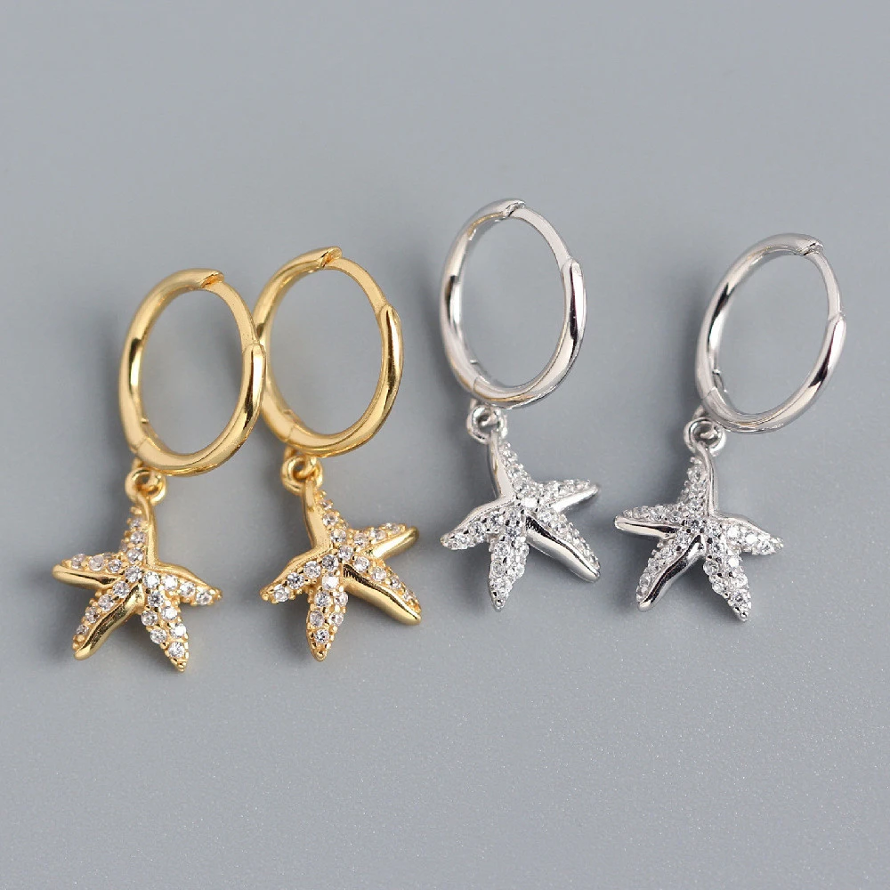 S925 Silver Fashion Starfish Exquisite Zircon Personality Earrings Ladies Fashion Jewelry Trend Ins Same Earring Gift
S925 Silver Fashion Starfish Exquisite Zircon Personality Earrings Ladies Fashion Jewelry Trend Ins Same Earring Gift