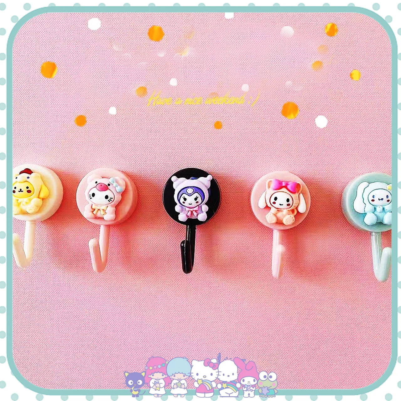 Sanrioed Hook Sticky Wall Home Porch Practical Anime My Melody Kuromi Cinnamoroll Purin Cute Ornaments Lovely Decoration Gifts
Sanrioed Hook Sticky Wall Home Porch Practical Anime My Melody Kuromi Cinnamoroll Purin Cute Ornaments Lovely Decoration Gifts
