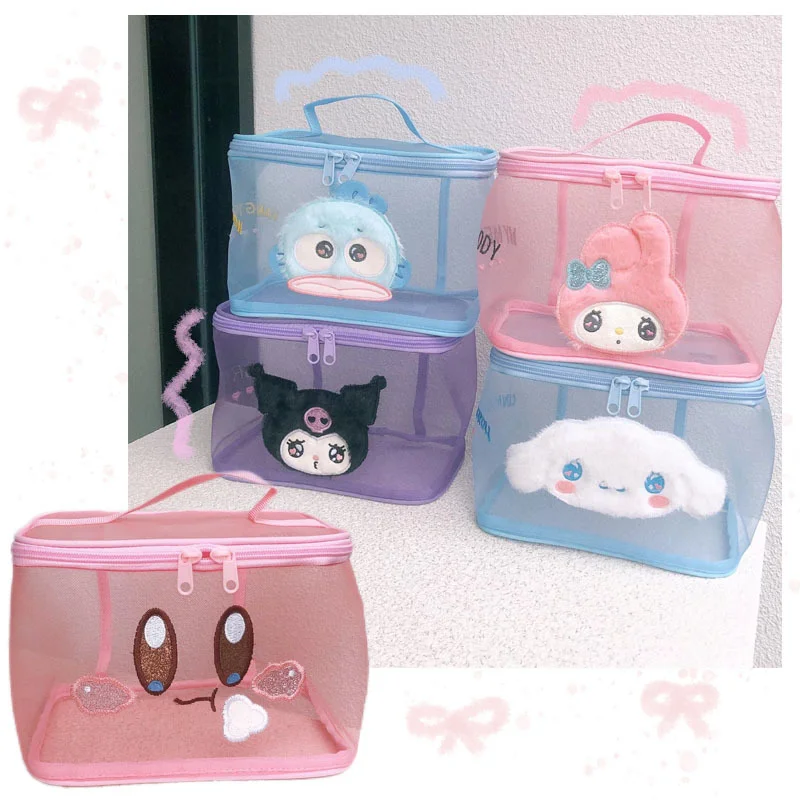 Мультяшные куклы, вышитая сетчатая портативная косметичка Sanrioed My Melody Cinnamoroll Kuromi сумка кавайная, милая Аниме Сумка для хранения
Мультяшные куклы, вышитая сетчатая портативная косметичка Sanrioed My Melody Cinnamoroll Kuromi сумка кавайная, милая Аниме Сумка для хранения
