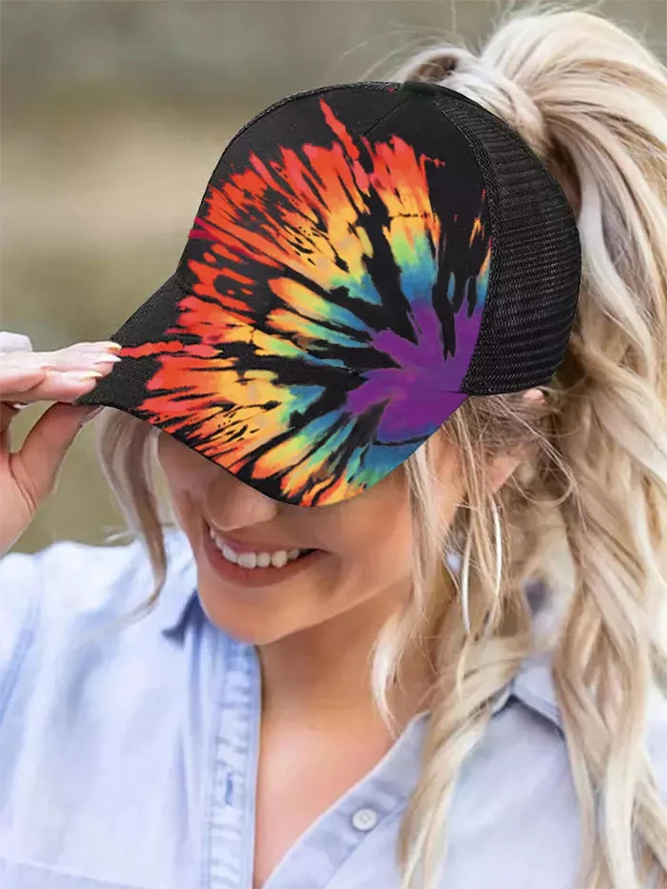 Reverse Tie Dye Baseball Cap Rainbow Mesh Ponytail Harajuku Cap For Women Men Street Hip Hop Cap Gorras Hombre
Reverse Tie Dye Baseball Cap Rainbow Mesh Ponytail Harajuku Cap For Women Men Street Hip Hop Cap Gorras Hombre