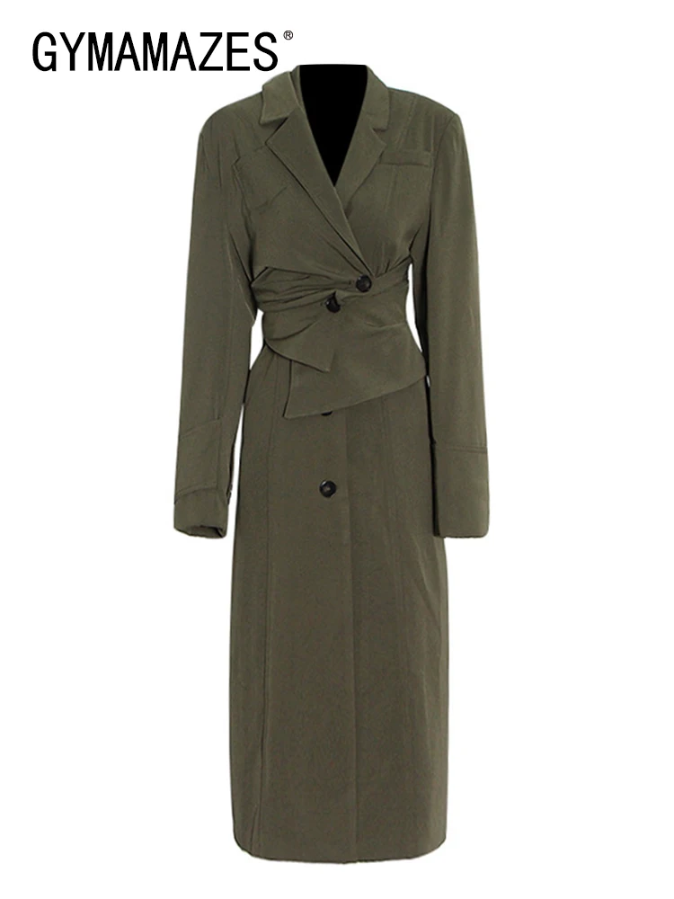 GYMAMAZES Detachable Green Trench For Women Notched Collar Long Sleeve Irregular Loose Coats Female Vintage Clothing 2022 Style
GYMAMAZES Detachable Green Trench For Women Notched Collar Long Sleeve Irregular Loose Coats Female Vintage Clothing 2022 Style