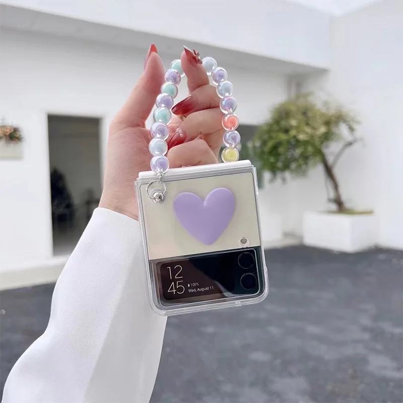 Luxury Rainbow Beads Bracelet Phone Case For Samsung Galaxy Z Flip 4 5G Z Flip 3 ZFlip2 ZFlip5 Pink Purple Love Clear Hard Cover
Luxury Rainbow Beads Bracelet Phone Case For Samsung Galaxy Z Flip 4 5G Z Flip 3 ZFlip2 ZFlip5 Pink Purple Love Clear Hard Cover