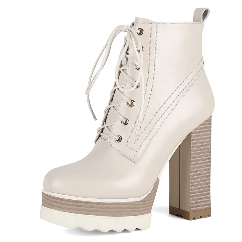 Dilalula Autumn Winter Women Ankle Boots Super High Heels Platforms Genuine Leather Fashion Cross-Tied Shoes Woman Office Party
Dilalula Autumn Winter Women Ankle Boots Super High Heels Platforms Genuine Leather Fashion Cross-Tied Shoes Woman Office Party