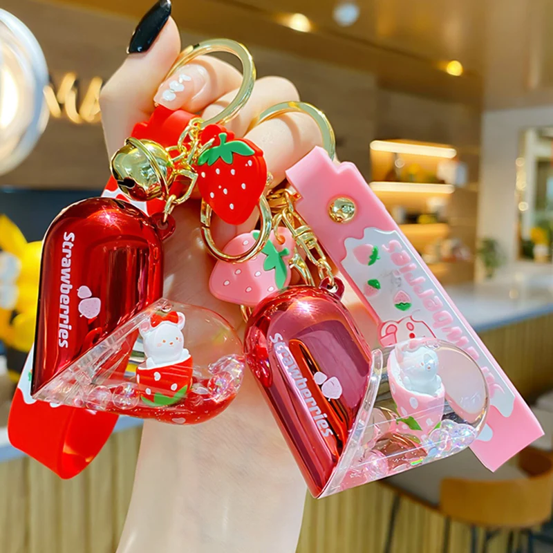 New Strawberry Heart Car Keychain Woman Cartoon Floating Key Ring Bag Pendant Girl Gift Keychain Car Accessories
New Strawberry Heart Car Keychain Woman Cartoon Floating Key Ring Bag Pendant Girl Gift Keychain Car Accessories