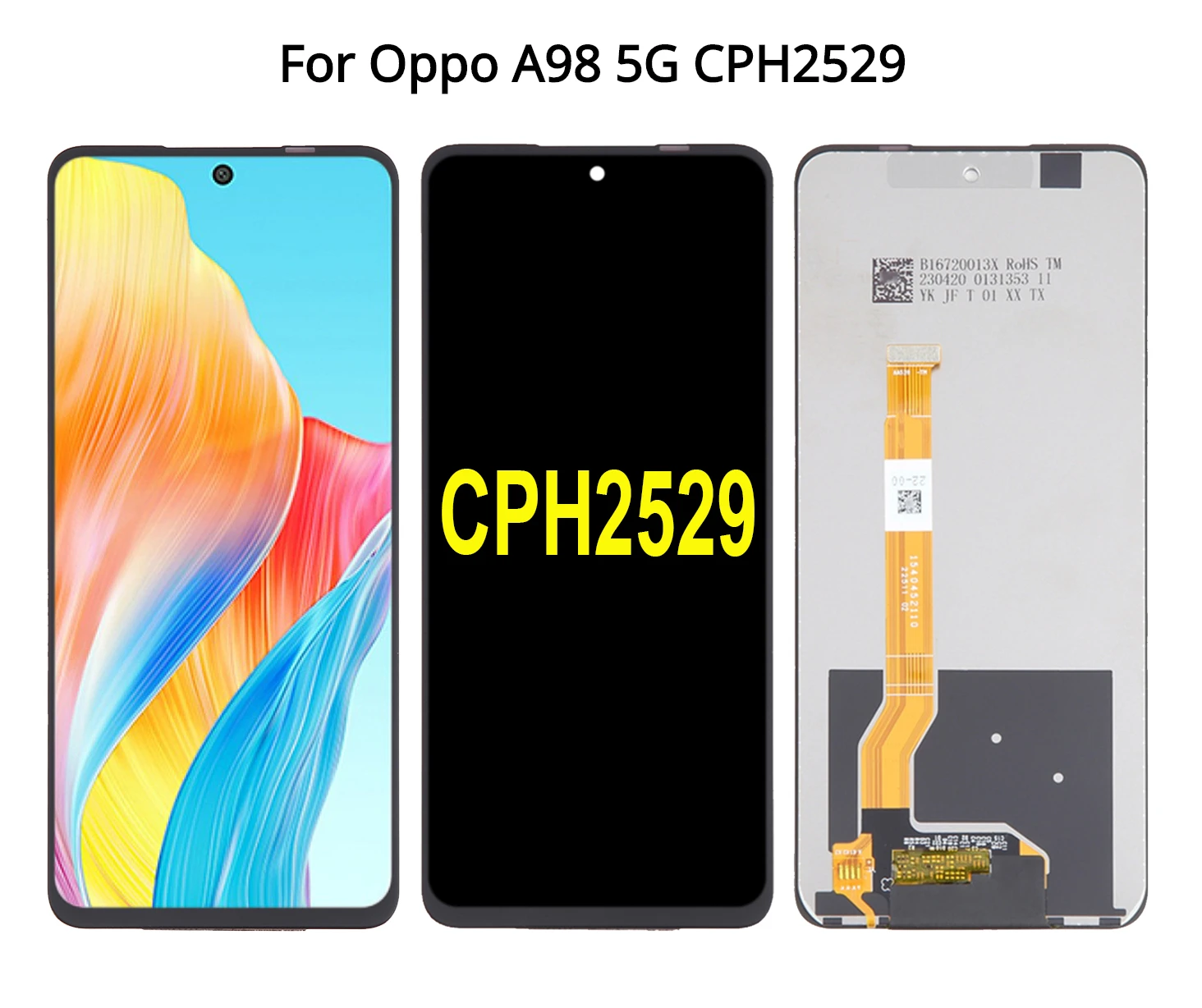Оригинальный сенсорный ЖК-дисплей 6,72 дюйма для Oppo A98 5G CPH2529, сменный дигитайзер в сборе для OppoA98 5G, дисплей
Оригинальный сенсорный ЖК-дисплей 6,72 дюйма для Oppo A98 5G CPH2529, сменный дигитайзер в сборе для OppoA98 5G, дисплей