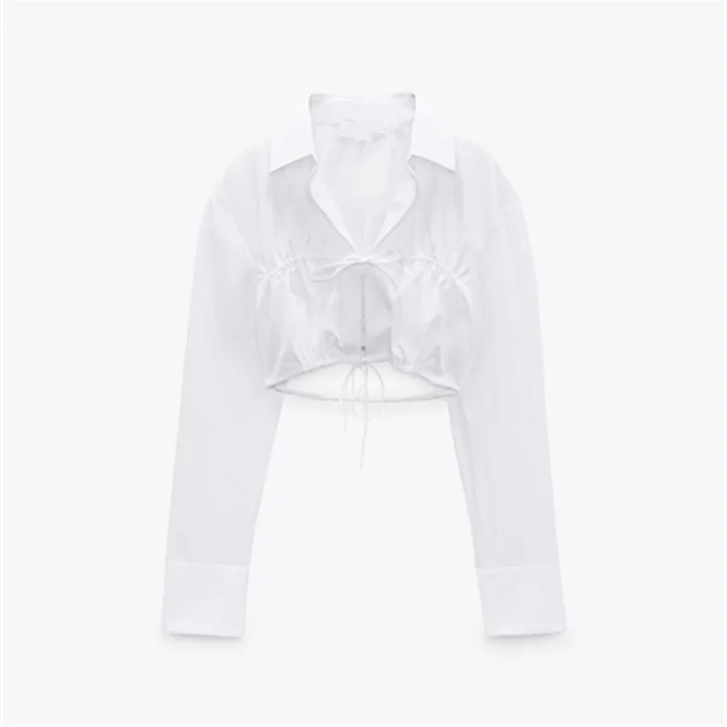 2022 Spring New Women's White Fashion Fashion V-Lapel Pleated Design Bow Tie Poplin Cropped Shirt
2022 Spring New Women's White Fashion Fashion V-Lapel Pleated Design Bow Tie Poplin Cropped Shirt