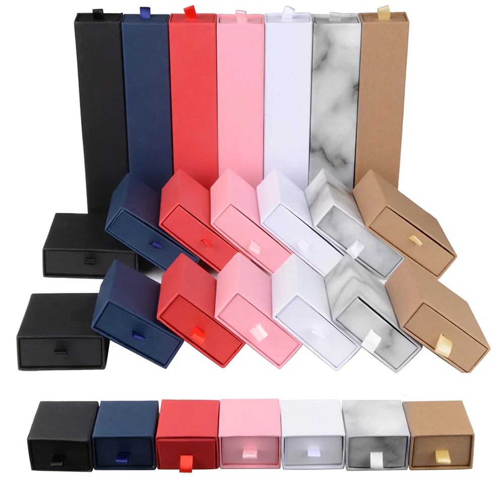 10pcs/lot Jewelry Gift Packaging Box Sliding Drawer Storage Necklace Ring Earrings Black Kraft Cotton Filled Jewelry Box
10pcs/lot Jewelry Gift Packaging Box Sliding Drawer Storage Necklace Ring Earrings Black Kraft Cotton Filled Jewelry Box