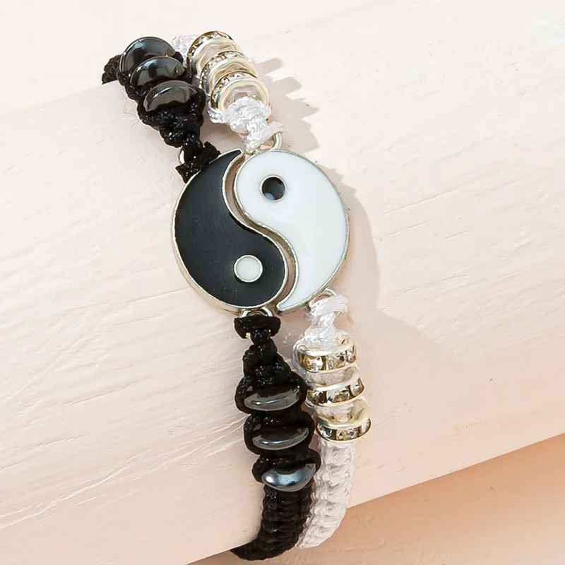 Classic Yin Yang Tai Chi Gossip Braided Bracelet Couple Adjustable Handmade Diamond Braided Bracelets Jewelry for Women Men Gift
Classic Yin Yang Tai Chi Gossip Braided Bracelet Couple Adjustable Handmade Diamond Braided Bracelets Jewelry for Women Men Gift