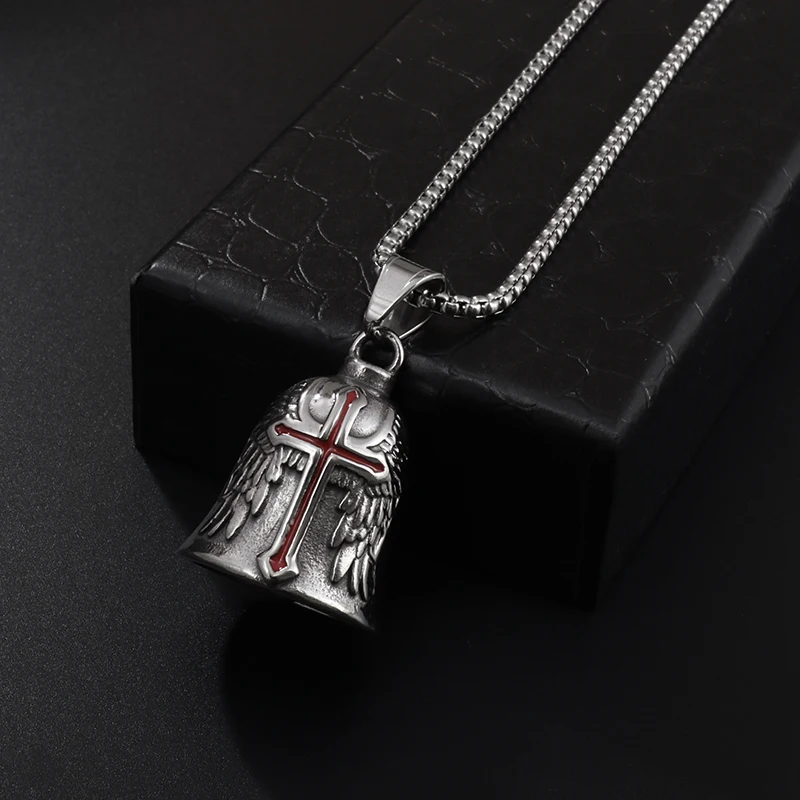 Men's Fashion Creative Design Red Cross Angel Wings Pattern Bell Pendant Trend Banquet Amulet Jewelry Gift
Men's Fashion Creative Design Red Cross Angel Wings Pattern Bell Pendant Trend Banquet Amulet Jewelry Gift