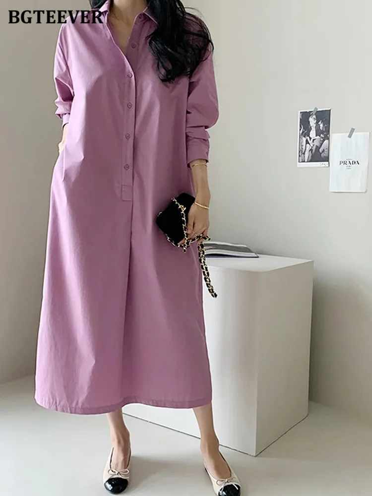 BGTEEVER Casual Loose Turn-down Collar Female Shirt Dress Full Sleeve Single-breasted Chic Straight Women Dress vestidos 
BGTEEVER Casual Loose Turn-down Collar Female Shirt Dress Full Sleeve Single-breasted Chic Straight Women Dress vestidos
