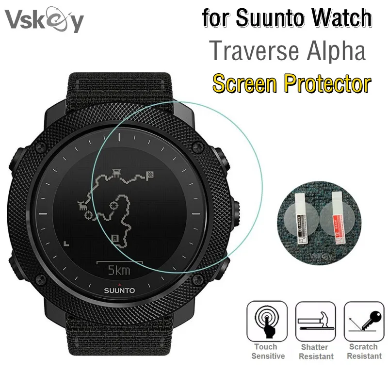 

VSKEY 10pcs Smart Watch Screen Protector for Suunto Traverse Alpha Round Tempered Glass Anti-Scratch Protective Film