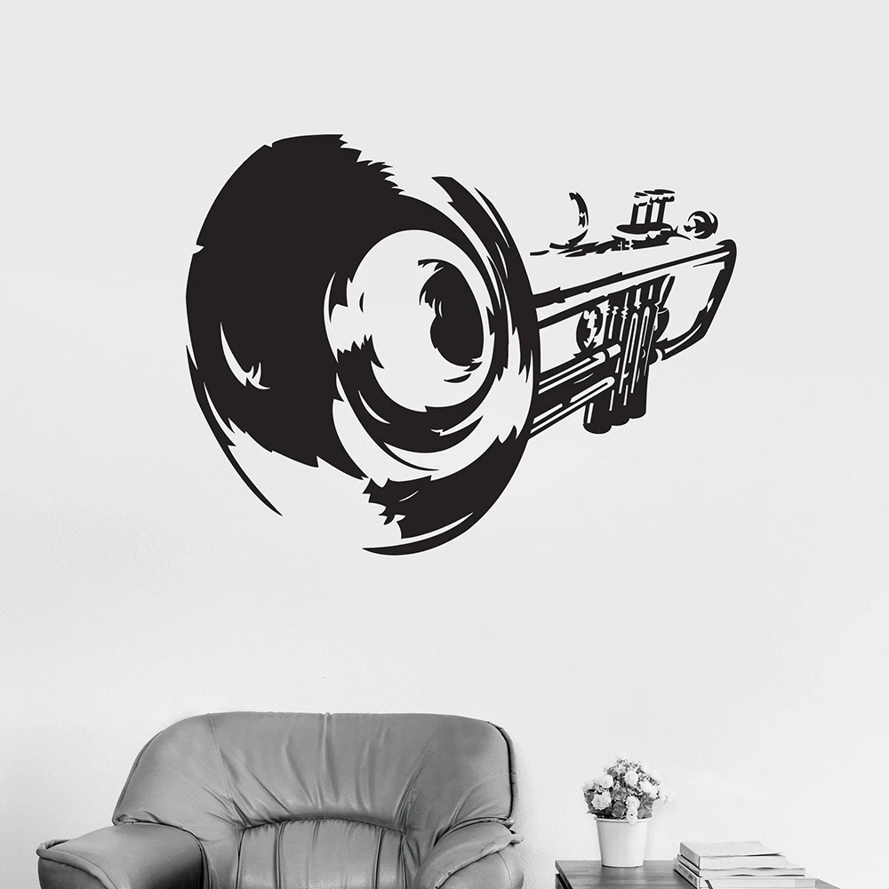 Trumpet Musical Instrument Silhouette Vinyl Wall Stickers Music Art Decor Wall Decals for Bedroom Teens Room Posters A686
Trumpet Musical Instrument Silhouette Vinyl Wall Stickers Music Art Decor Wall Decals for Bedroom Teens Room Posters A686