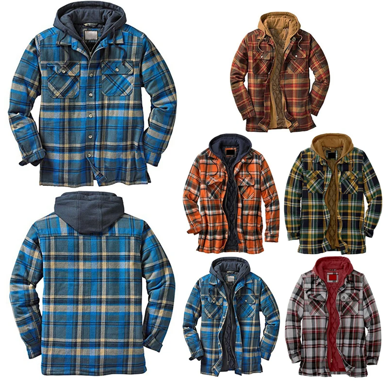 Quilted Thick Plaid Long-Sleeved Loose Jacket Men's Hoodie Quilted Lined Flannel Quilted Thick Plaid Long-Sleeved Loose H9
Quilted Thick Plaid Long-Sleeved Loose Jacket Men's Hoodie Quilted Lined Flannel Quilted Thick Plaid Long-Sleeved Loose H9