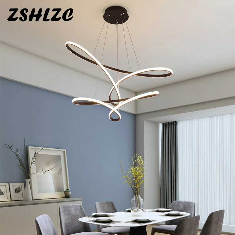

Black Modern led Pendant Light for Kitchen Dining Living Room Shop suspension luminaire Hanging Pendant Lamp Fixtures AC 90-260V
