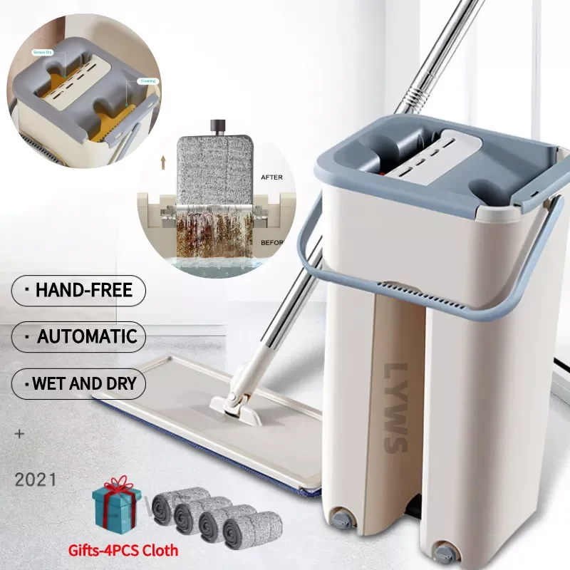 Flat Squeeze Mop With Spin Bucket 360 Rotating Hand Free Washing Floor Cleaning Mop Microfiber Wet Dry Usage Home Kitchen Tools
Flat Squeeze Mop With Spin Bucket 360 Rotating Hand Free Washing Floor Cleaning Mop Microfiber Wet Dry Usage Home Kitchen Tools