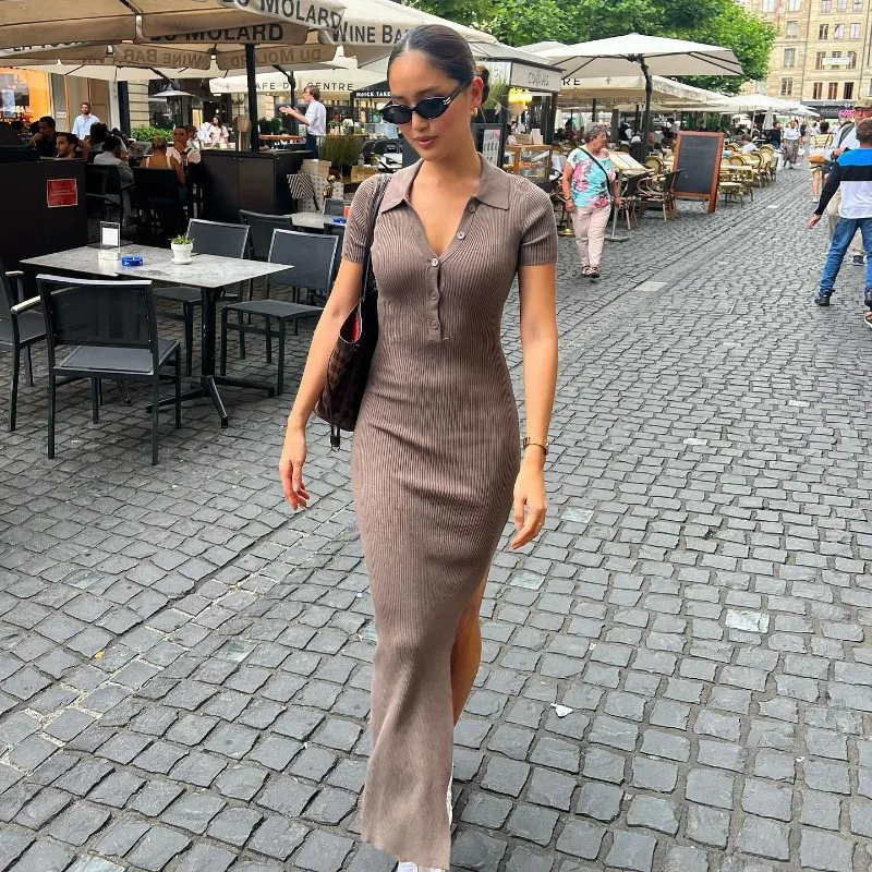 Sexy High Split V-neck Dress for Women Lapel Short Sleeve Single Breasted Beach Dresses Summer New Night Club Partywear Vestidos
Sexy High Split V-neck Dress for Women Lapel Short Sleeve Single Breasted Beach Dresses Summer New Night Club Partywear Vestidos
