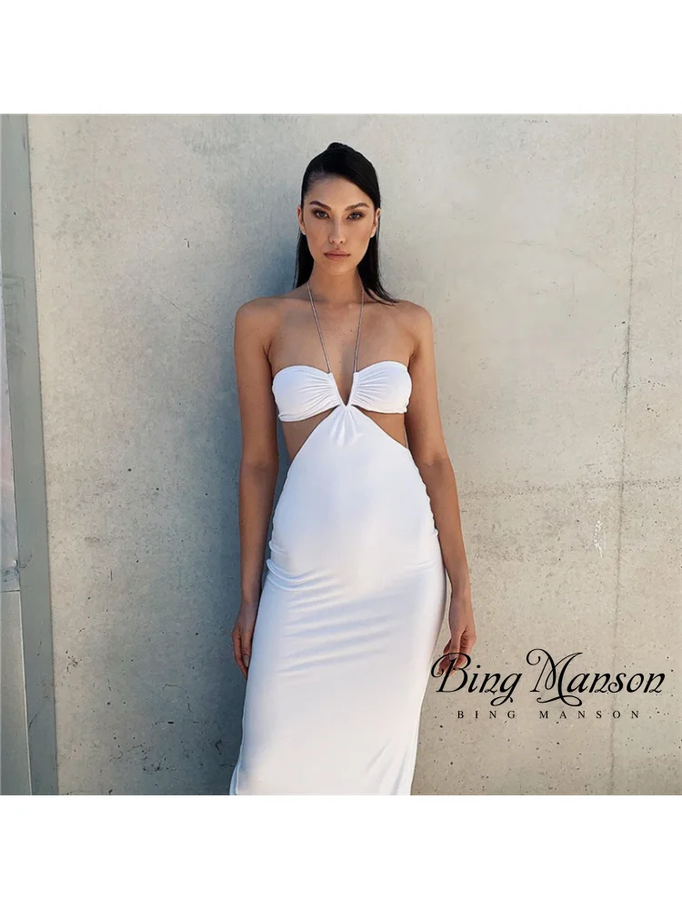 2023 Summer Y2k Hanging Neck Sexy Open Back Low Cut Split Dress Women's Fashion Elegant Women's Evening Club White Long Dress
2023 Summer Y2k Hanging Neck Sexy Open Back Low Cut Split Dress Women's Fashion Elegant Women's Evening Club White Long Dress