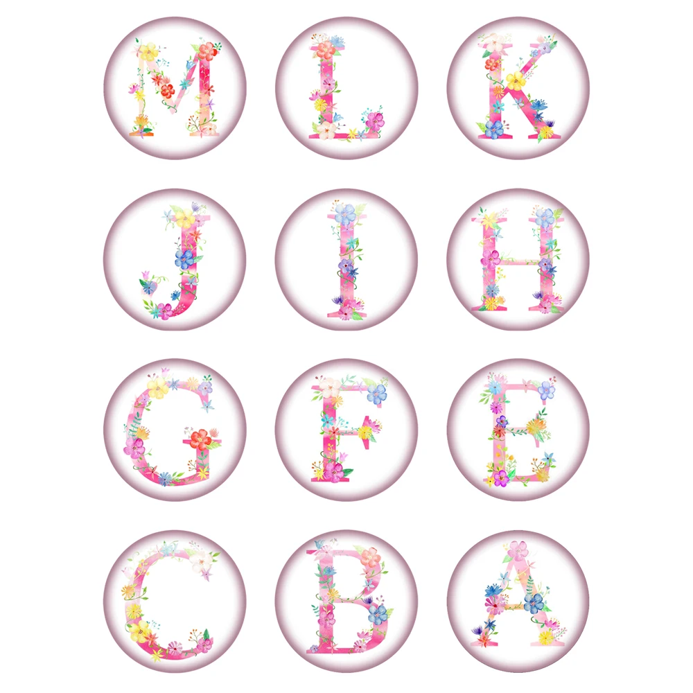 A-Z 26 Letters Print 12mm-40 mm Pink Flowers Letter Round Photo Glass Cabochon Flat Back Making Findings Jewelry Findings
A-Z 26 Letters Print 12mm-40 mm Pink Flowers Letter Round Photo Glass Cabochon Flat Back Making Findings Jewelry Findings