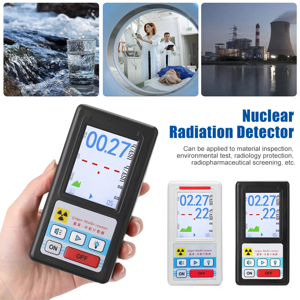 New Nuclear Radiation Detector Geiger Counter Portable X-ray Beta Gamma Detector LCD Color Screen Radioactive Detection Meter
New Nuclear Radiation Detector Geiger Counter Portable X-ray Beta Gamma Detector LCD Color Screen Radioactive Detection Meter