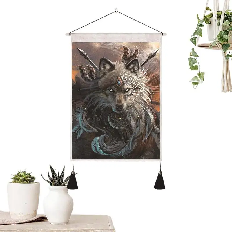 

Wolf Tapestry Wall Hangings Cool Aesthetic Small Wall Hangings Wolf Decor Tapestry Featuring A Snow Wolf Wild Animals Tapestries