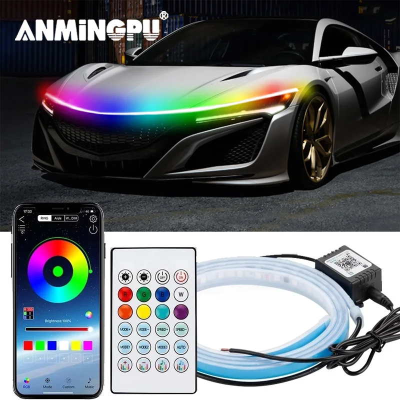 ANMINGPU RGB Led Car Hood Light Colorful Auto Headlight Strip Daytime Running Lights APP Remote Control Car Hood Decorative Lamp
ANMINGPU RGB Led Car Hood Light Colorful Auto Headlight Strip Daytime Running Lights APP Remote Control Car Hood Decorative Lamp
