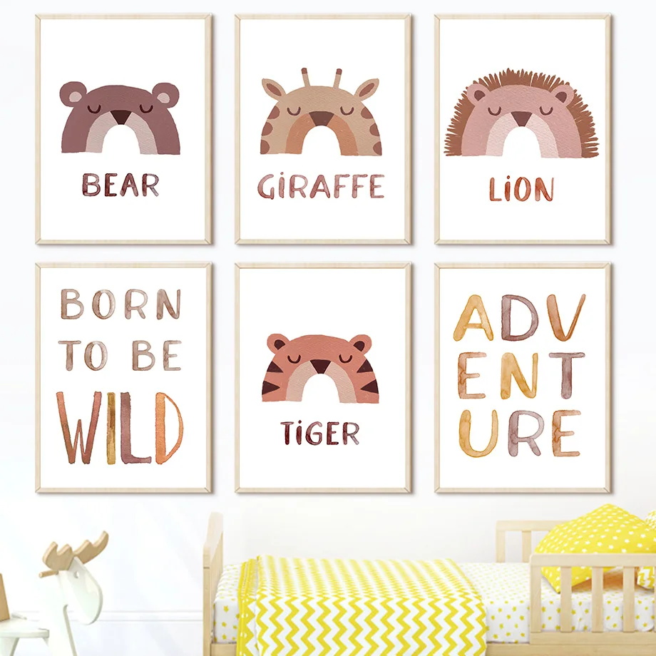 Boho Bear Tiger Giraffe Penguin Monkey Nursery Wall Art Canvas Painting Nordic Posters And Prints Wall Pictures Child Room Decor
Boho Bear Tiger Giraffe Penguin Monkey Nursery Wall Art Canvas Painting Nordic Posters And Prints Wall Pictures Child Room Decor