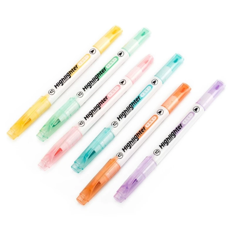 6Pcs Dual-tip Highlighter Marker Pen 6 Color Portable Art Marker for Kids Doodling Book Scrapbooking Card Making Drawing
6Pcs Dual-tip Highlighter Marker Pen 6 Color Portable Art Marker for Kids Doodling Book Scrapbooking Card Making Drawing