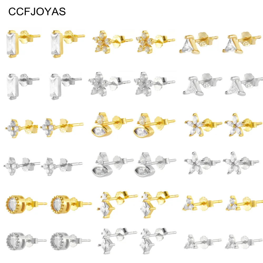 CCFJOYAS 100% White Crystal Zircon 925 Sterling Silver Stud Earrings Simple ins Mini Cute Earrings Gold Silver Fine Jewelry Gift
CCFJOYAS 100% White Crystal Zircon 925 Sterling Silver Stud Earrings Simple ins Mini Cute Earrings Gold Silver Fine Jewelry Gift