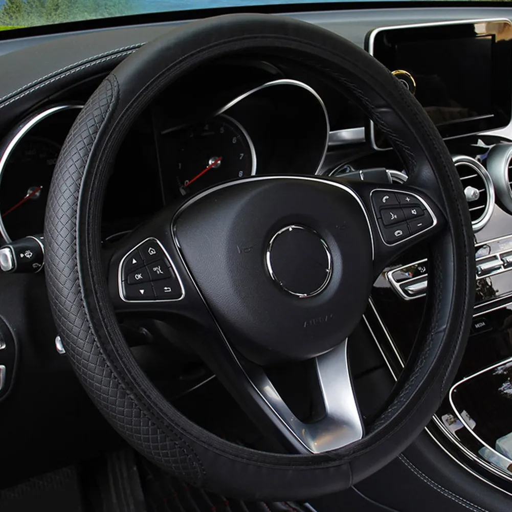 Car Steering Wheel Cover Leather Black Universal For 37-38CM Diameter Car Steering Wheel Protective Cover
Car Steering Wheel Cover Leather Black Universal For 37-38CM Diameter Car Steering Wheel Protective Cover