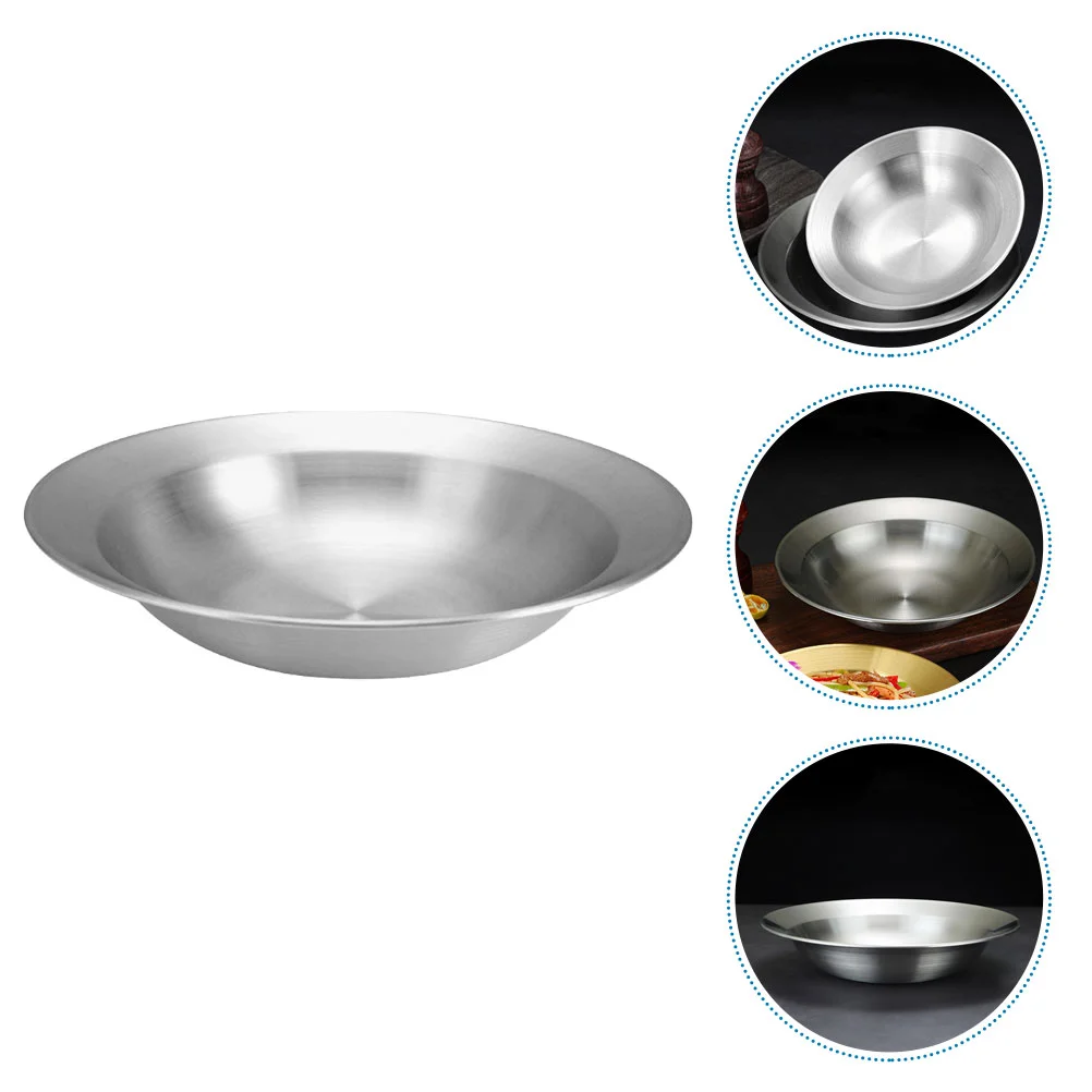 Stainless Steel Salad Bowl Mixing Circle Tray Container Basin Plate Vegetable Cooking Metal Beef Ramen
Stainless Steel Salad Bowl Mixing Circle Tray Container Basin Plate Vegetable Cooking Metal Beef Ramen
