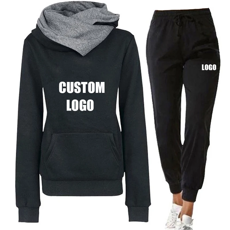 2022 Custom Logo Women Tracksuit Pullovers Hoodies and Black Pants Autumn Winter Suit Female Casual Full Length Trousers Outfits
2022 Custom Logo Women Tracksuit Pullovers Hoodies and Black Pants Autumn Winter Suit Female Casual Full Length Trousers Outfits