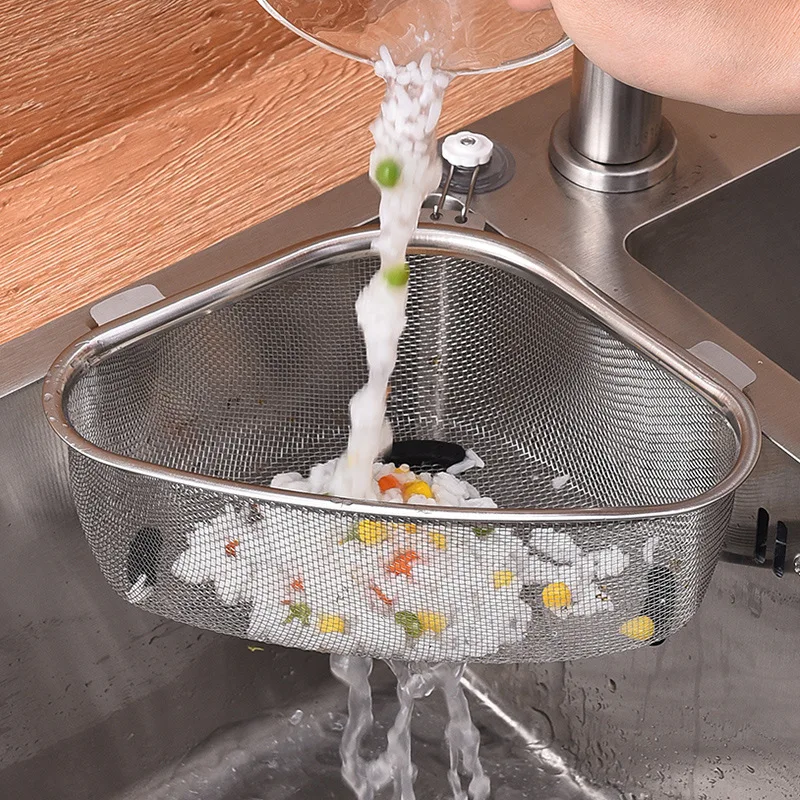 Kitchen Sink Drain Basket Stainless Steel Triangle Food Vegetables Peel Egg Filter Storage Organizer Kitchen Shelf Rack Drainier
Kitchen Sink Drain Basket Stainless Steel Triangle Food Vegetables Peel Egg Filter Storage Organizer Kitchen Shelf Rack Drainier