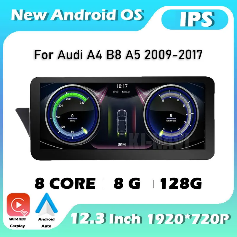 Для Audi A4 B8 A5 2009-2017 Система Android 12 12,3 ''автомобильный экран плеер GPS навигация Мультимедиа Стерео авто радио WIFI Google Carplay
Для Audi A4 B8 A5 2009-2017 Система Android 12 12,3 ''автомобильный экран плеер GPS навигация Мультимедиа Стерео авто радио WIFI Google Carplay