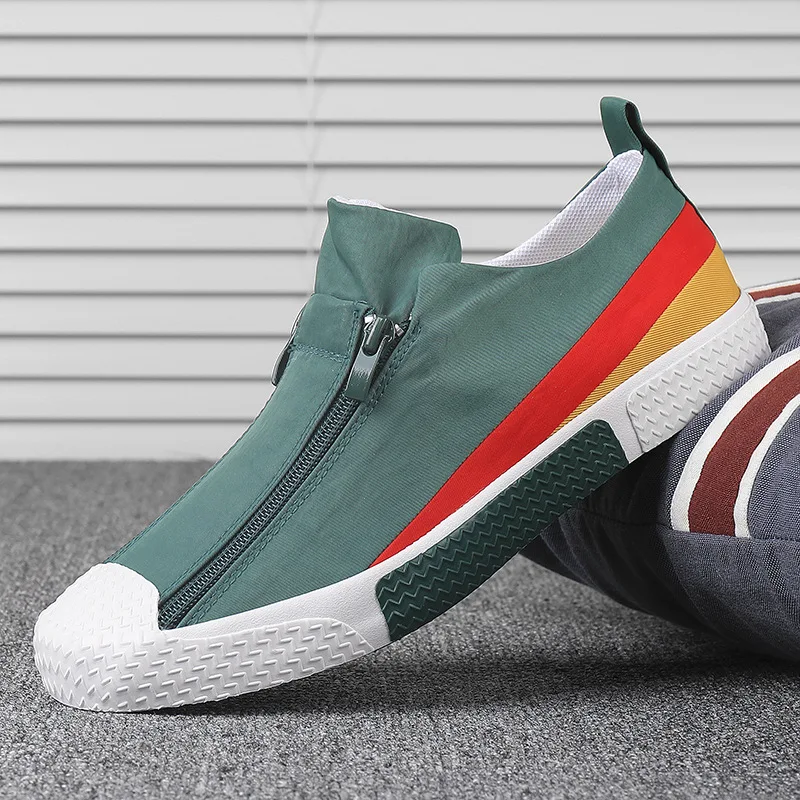 Double Zip Patchwork Canvas Shoes Man Breathable Outdoor Casuales Summer Slip on Shoes Men Vulcanize Shoes Slip-on Lazy Loafers
Double Zip Patchwork Canvas Shoes Man Breathable Outdoor Casuales Summer Slip on Shoes Men Vulcanize Shoes Slip-on Lazy Loafers