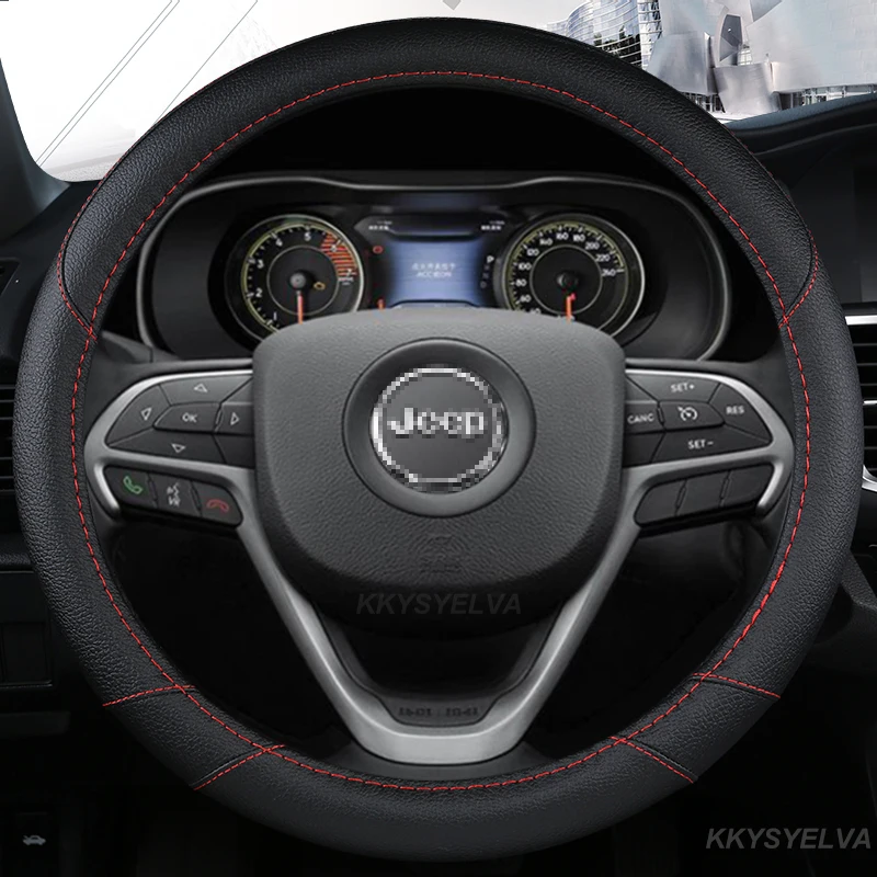 Чехол на руль автомобиля из ПУ кожи, 38 см, для JEEP CHEROKEE, WRANGLER, GRAND CHEROKEE, Гладиатор, компас, Ренегат, автомобильные аксессуары
Чехол на руль автомобиля из ПУ кожи, 38 см, для JEEP CHEROKEE, WRANGLER, GRAND CHEROKEE, Гладиатор, компас, Ренегат, автомобильные аксессуары