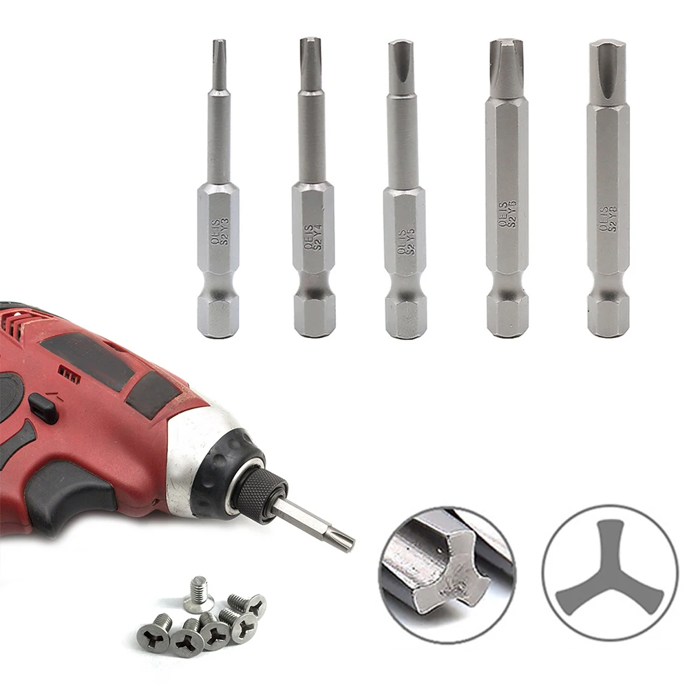 5pcs 50mm Y Shaped Screwdriver Bits 1/4Inch Hex Shank Y-Type Magnetic Screw Driver Bit Y3 Y4 Y5 Y6 Y8 Hand Tools
5pcs 50mm Y Shaped Screwdriver Bits 1/4Inch Hex Shank Y-Type Magnetic Screw Driver Bit Y3 Y4 Y5 Y6 Y8 Hand Tools