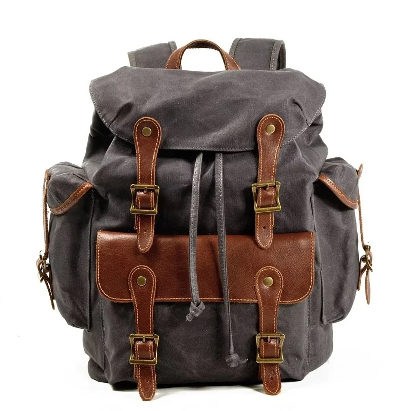 Vintage Canvas Backpacks Leather Backpack for Men, Waxed Canvas Shoulder Rucksack for Travel School
Vintage Canvas Backpacks Leather Backpack for Men, Waxed Canvas Shoulder Rucksack for Travel School