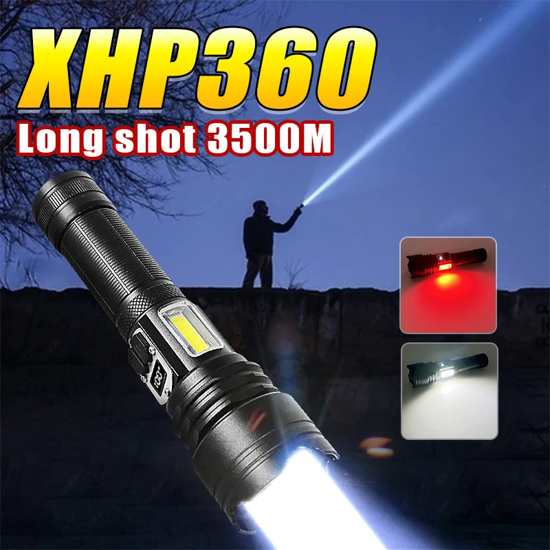 Ultra Powerful Led Flashlight 18650 Tactical Torch Type C Rechargeable Flash Lights XHP360 Camping Lantern Waterproof Hand Lamp
Ultra Powerful Led Flashlight 18650 Tactical Torch Type C Rechargeable Flash Lights XHP360 Camping Lantern Waterproof Hand Lamp