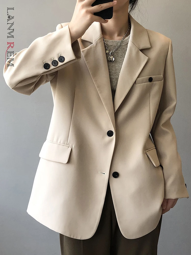 LANMREM Women's Blazers 2022 Autumn Single Breasted Solid Color Coat Lady Loose Clothes Blazer Femme Fashion 2R1087
LANMREM Women's Blazers 2022 Autumn Single Breasted Solid Color Coat Lady Loose Clothes Blazer Femme Fashion 2R1087