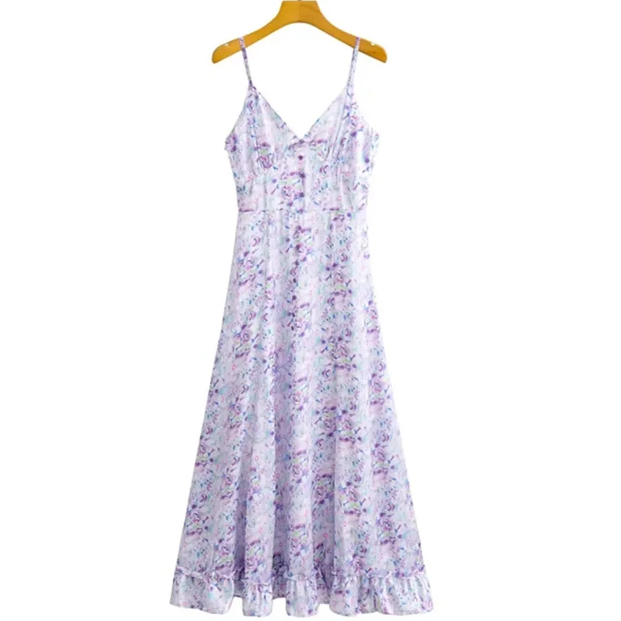 Withered Fance Style Indie Folk Purple Floral Print Spaghetti Strapless Fashion Elegant Summer Dress Vintage Maxi Dress Women
Withered Fance Style Indie Folk Purple Floral Print Spaghetti Strapless Fashion Elegant Summer Dress Vintage Maxi Dress Women